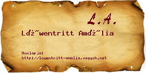 Löwentritt Amália névjegykártya